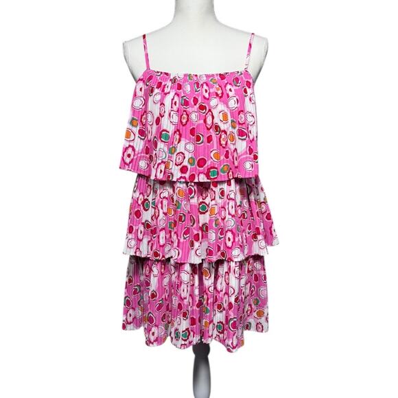 TCEC Tiered Pink Polka Dot Dress - NWT - Size M - Picture 2 of 6